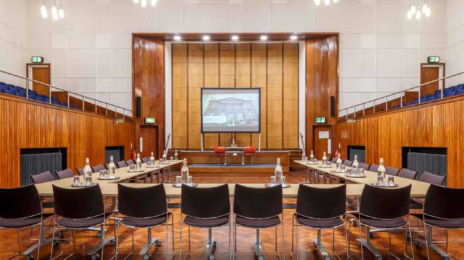 Main Hall set up boardroom style