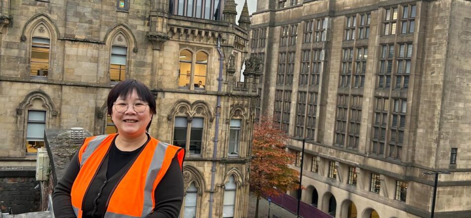 Photo of staff member on the roof